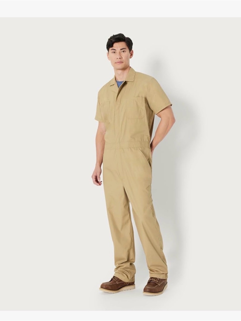 Amazon Men's Short-Sleeve Work Coverall in Khaki